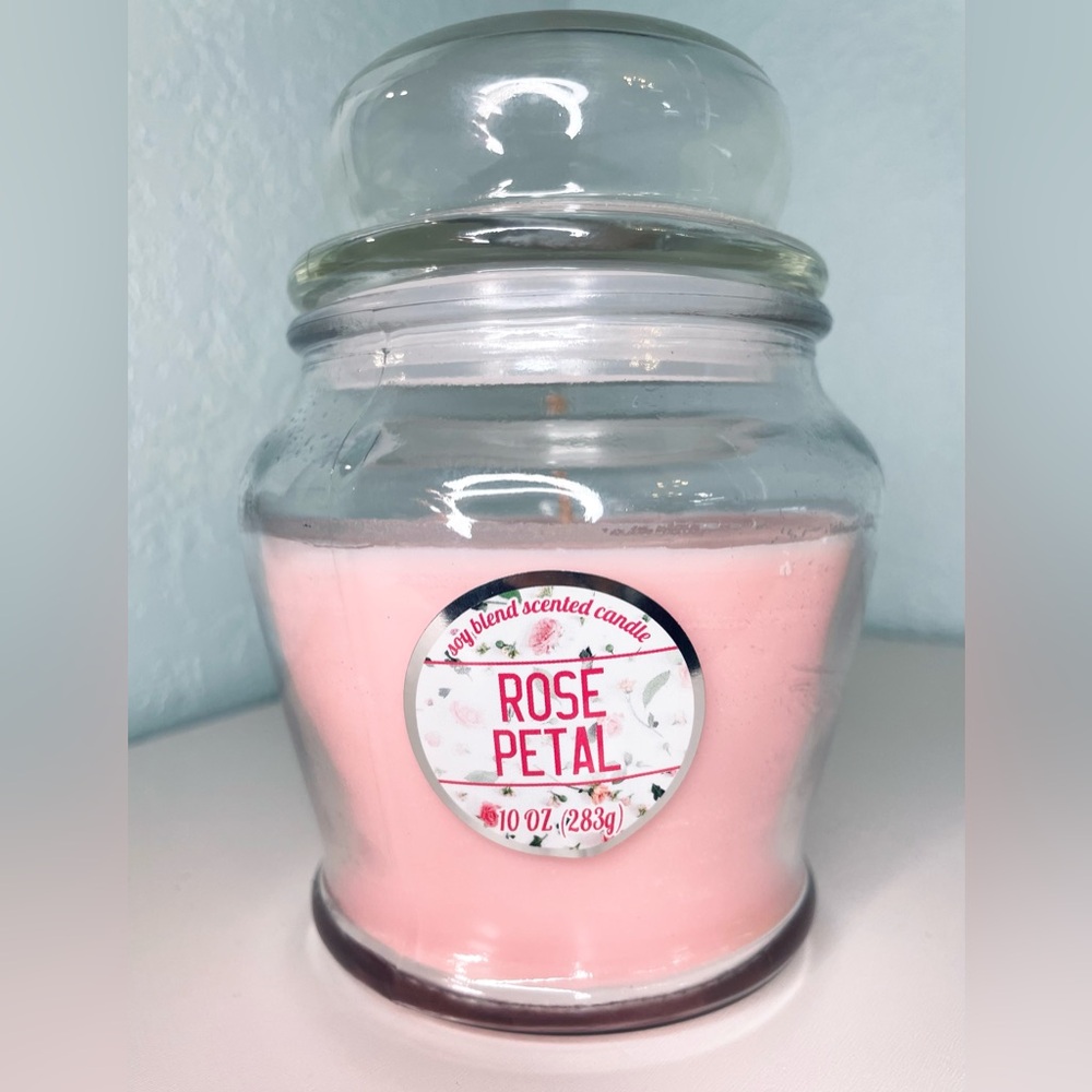 🌹 10 oz Soy Rose Scented Candle Rose Petal Pink NEW